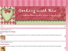 Tablet Screenshot of cookingwithria.com